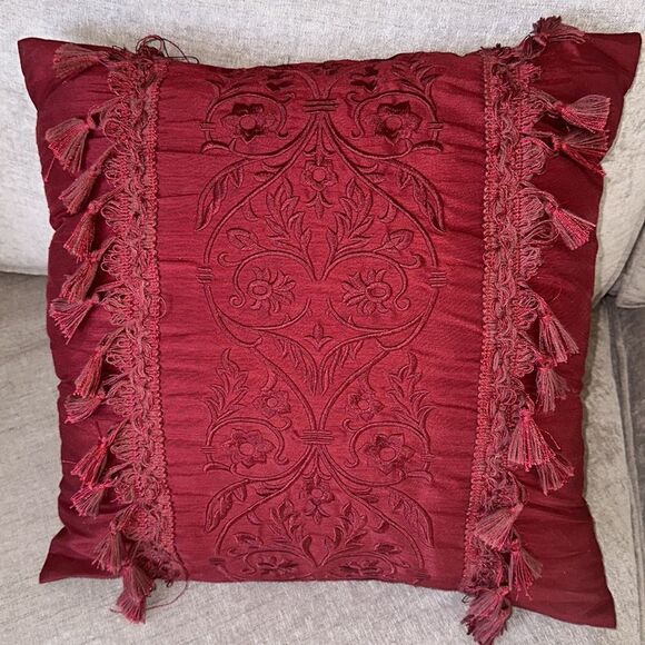 Embroidered Tassel Accent Pillow! - Picture 1 of 4